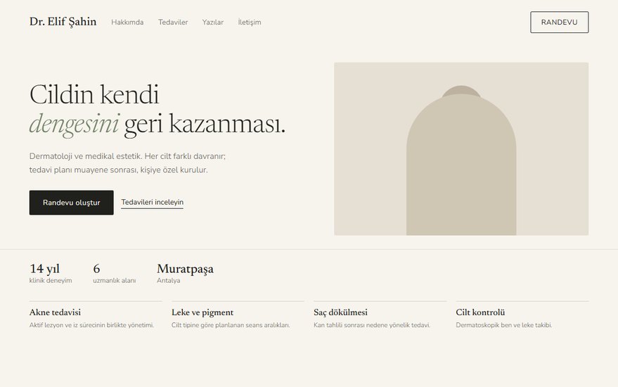 Dr. Elif Şahin web sitesi örneği